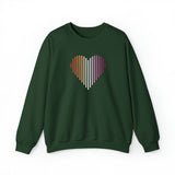 Lesbian Heart Lines Sweater: Pride Gradient Sweatshirt