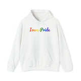 Iowa Pride Hoodie: Flowing Cursive Design with LGBTQ+ Gradient
