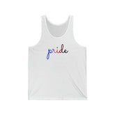 Polyamory Pride Tank-Top: Flowing Cursive 'Pride' in Gradient Hues