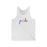 Polyamory Pride Tank-Top: Flowing Cursive 'Pride' in Gradient Hues