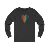 Philly Pride Flag Heart Lines Long Sleeve T-Shirt: Pride Gradient Tee