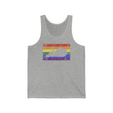 Kentucky Pride Flag Tank: Rainbow LGBTQ+ State Silhouette Distressed Tank-Top