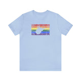 West Virginia Pride Flag Tee: Rainbow LGBTQ+ State Silhouette Distressed Shirt