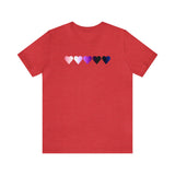 Genderfluid Flag Hearts T-Shirt: Pride LGBTQ+ Gradient Design