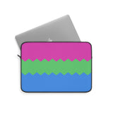 Polysexual Pride Flag Laptop Sleeve: Wavey Print Protective Case