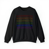 Washington LGBTQ+ Pride Flag, Faded Black Sweater