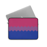 Bisexual Pride Flag Laptop Sleeve: Wavey Print Protective Case