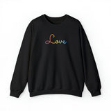 Pansexual Love Script Sweatshirt: Subtly Elegant Pride Sweater