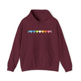 Queer Flag Hearts Hoodie: Pride LGBTQ+ Gradient Design