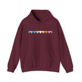 Queer Flag Hearts Hoodie: Pride LGBTQ+ Gradient Design