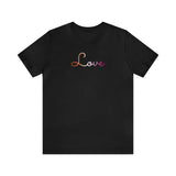 Lesbian Love Script Tee: Subtly Elegant Pride T-Shirt