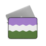 Genderqueer Pride Flag Laptop Sleeve: Ripple Print Protective Case