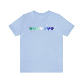 Gay Pride Flag Hearts T-Shirt: Pride LGBTQ+ Gradient Design