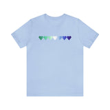 Gay Pride Flag Hearts T-Shirt: Pride LGBTQ+ Gradient Design
