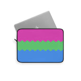 Polysexual Pride Flag Laptop Sleeve: Wavey Print Protective Case