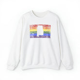 Alabama Pride Flag Sweater: Rainbow LGBTQ+ State Silhouette Distressed Sweatshirt
