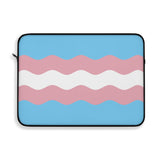 Transgender Pride Flag Laptop Sleeve: Ripple Print Protective Case