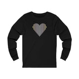 Pangender Heart Lines Long Sleeve T-Shirt: Pride Gradient Tee