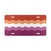 Lesbian Pride Flag Ripple Vanity License Plate: Wavey Design for Cars