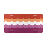 Lesbian Pride Flag Ripple Vanity License Plate: Wavey Design for Cars