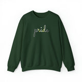 Demigender Pride Sweater: Flowing Cursive 'Pride' in Gradient Hues