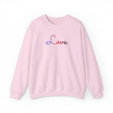 Polyamory Love Script Sweatshirt: Subtly Elegant Pride Sweater
