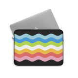 Queer Pride Flag Laptop Sleeve: Ripple Print Protective Case