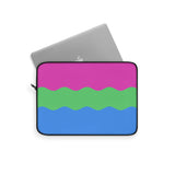 Polysexual Pride Flag Laptop Sleeve: Ripple Print Protective Case