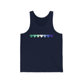 Gay Pride Flag Hearts Tank-Top: Pride LGBTQ+ Gradient Design