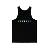 Gay Pride Flag Hearts Tank-Top: Pride LGBTQ+ Gradient Design