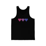 Bisexual Flag Hearts Tank-Top: Pride LGBTQ+ Gradient Design