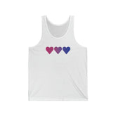 Bisexual Flag Hearts Tank-Top: Pride LGBTQ+ Gradient Design