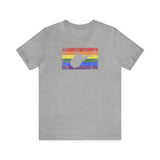 West Virginia Pride Flag Tee: Rainbow LGBTQ+ State Silhouette Distressed Shirt