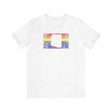 Arizona Pride Flag Tee: Rainbow LGBTQ+ State Silhouette Distressed Shirt