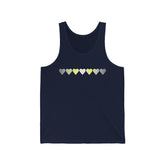 Demigender Flag Hearts Tank-Top: Pride LGBTQ+ Gradient Design