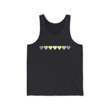 Demigender Flag Hearts Tank-Top: Pride LGBTQ+ Gradient Design
