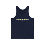 Demigender Flag Hearts Tank-Top: Pride LGBTQ+ Gradient Design