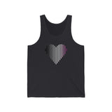 Asexual Heart Lines Tank-Top: Pride Gradient Tank