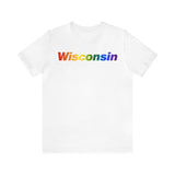 Wisconsin Tee: Vibrant Pride Gradient Design