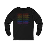 New Jersey LGBTQ+ Pride Flag, Faded Black Long Sleeve Tee
