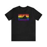 Virginia Pride Flag Tee: Rainbow LGBTQ+ State Silhouette Distressed Shirt