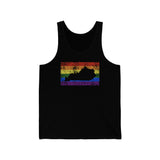 Kentucky Pride Flag Tank: Rainbow LGBTQ+ State Silhouette Distressed Tank-Top
