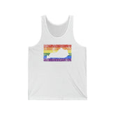 Kentucky Pride Flag Tank: Rainbow LGBTQ+ State Silhouette Distressed Tank-Top