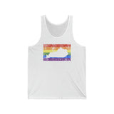 Kentucky Pride Flag Tank: Rainbow LGBTQ+ State Silhouette Distressed Tank-Top