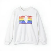 Illinois Pride Flag Sweater: Rainbow LGBTQ+ State Silhouette Distressed Sweatshirt