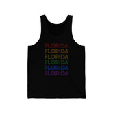 Florida LGBTQ+ Pride Flag, Faded Black Tank-Top