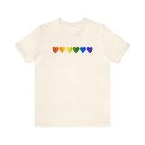 Pride Flag Hearts T-Shirt: Pride LGBTQ+ Gradient Design