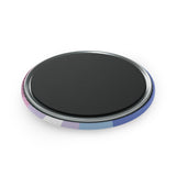 Bigender Pride Flag Magnet: Wavey Round Button for Fridge