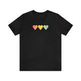 Pansexual Flag Hearts T-Shirt: Pride LGBTQ+ Gradient Design