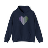 Genderqueer Heart Lines Hoodie: Pride Gradient Sweater